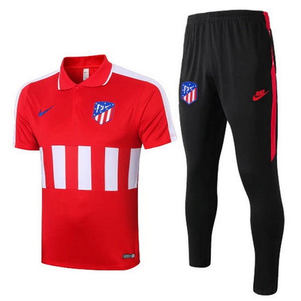 Polo Conjunto Completo Atletico Madrid 2020/21 Rojo Negro